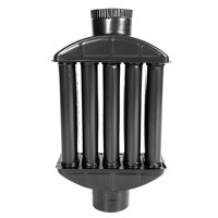 Burlan recuperator caldura, plat, 120 mm, Gri mat - 1