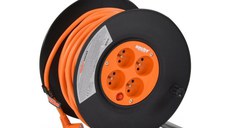 Cablu Prelungitor 20m, rola pe tambur cu 4 prize 420153