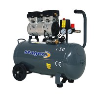 Compresor aer, 50L, Stager HM0.75JW/50 8bar, 165L/min, monofazat, angrenare directa, silentios - 1