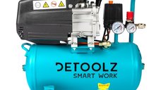 Compresor de aer Detoolz DZ-C332, rezervor 24 L, cu ulei, 1500 W, 160 L/min, 8 bar, 2 prize de aer