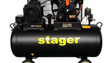 Compresor de aer Stager HMV0.6/200, 200L, 8bar, 600L/min, trifazat cu angrenare curea