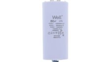 Condensator de pornire motor Well 400V 80uF cu prindere pe surub