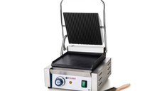 Contact Grill Profesional Hendi, Partea Superioara Striata, Partea Inferioara Neteda, 1800W, termostat 0-300 gr C, 29x37x(H)21 cm, Grill 22 x 23 cm