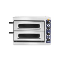 Cuptor inox profesional pizza, 2/40 Vetro, 2400 W, cu 2 camere, Hendi, 567x427,5x(H)428 mm - 1