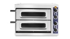 Cuptor inox profesional pizza, 2/40 Vetro, 2400 W, cu 2 camere, Hendi, 567x427,5x(H)428 mm
