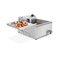 Friteuza Electrica Profesionala Adanca pentru Gogosi Master Cook, 12 litri, 3500W, Termostat 0-190 gr C, inox18/10, 630x860x360 mm - 1
