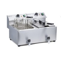 Friteuza electrica profesionala dubla Master Cook, 2x8 litri, 2x3500 W, inox, cu robinet scurgere ulei - 1
