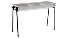 Gratar carbuni, inox, cu 3 gratare 345x345 mm fiecare, 1145x380x(H)770 mm, Hendi Resto, potrivit si pentru uz profesional