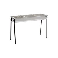 Gratar carbuni, inox, cu 3 gratare 345x345 mm fiecare, 1145x380x(H)770 mm, Hendi Resto, potrivit si pentru uz profesional - 1