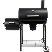 Gratar de gradina,HECHT Sentinel, din otel, pe carbune, rezistent la temperaturi inalte, dimensiuni 115x65x133 cm - 1