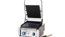Grill profesional, Hendi, 2200W, inox, termostat 300 gr C, placi fonta cu invelis ceramic, suprafata grill 34 x 23 cm, 43x37x(H)21 cm