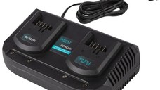 Incarcator pentru 2 acumulatori 18V incarcare 3.5A/ora, compatibil unelte Detoolz