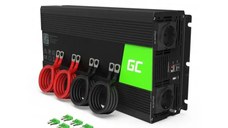 Invertor de tensiune 24V -> 230V, 3000W, sinur pur, INV21, Greencell