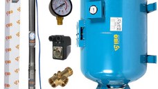 Kit hidrofor 100L vertical/orizontal cu pompa submersibila IBO Dambat 2.5STM24, 0.37 kW, debit 45l/min, H refulare 66m, cablu 20m