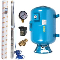 Kit hidrofor 100L vertical/orizontal cu pompa submersibila IBO Dambat 2.5STM24, 0.37 kW, debit 45l/min, H refulare 66m, cablu 20m - 1
