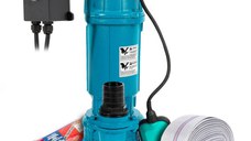 Kit Pompa Pompa apa murdara cu tocator si cutit, IBO FURIATKA 1500, 1500W, debit 400l/min, 2 toli, Furtun 20m  si cordelina 20m