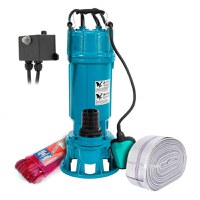 Kit Pompa Pompa apa murdara cu tocator si cutit, IBO FURIATKA 1500, 1500W, debit 400l/min, 2 toli, Furtun 20m  si cordelina 20m - 1