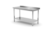 Masa de lucru cu rebord si fixare in perete,Hendi,adancime 700mm, pregatita pentru asamblare, Kitchen Line, 1000x700x(H)850mm