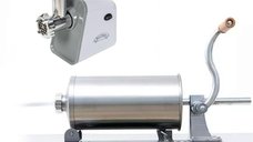 Masina de Tocat Carne Electrica Micul Fermier GF-2032, 500W, 50-70 kg/h + Masina de Facut Carnati Inox 5 kg