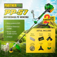 Motocoasa pe Benzina Partnerpro PP57, 6CP, 52CC, 2T - 1