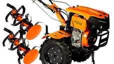 Motocultor diesel Detoolz DZ-MT1005-S001-G01, 11 CP, 418 cc, 4T, pornire electrica, 2 viteze inainte si 1 inapoi, cu roti