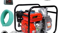 Motopompa BZP-30 de la IBO - 3 toli, 1000 l/min, 6.5CP, set cu furtunuri de 20m si 8m, Ulei 4 Timpi