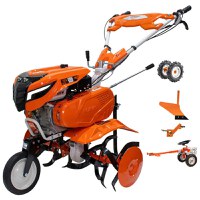 Motosapa RURIS 7500ACC2, 7 CP, Benzina ,4 timpi, 208 cc, roti cauciuc 4.00-8 + plug + adaptor + accesoriu pentru tractat - 1