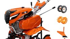 Motosapa RURIS 7500ACC4, 7 CP, Benzina,roti cauciuc 4.00-8, plug, adaptor, roti metalice 350, fara manicot, set contragreutati 10kg