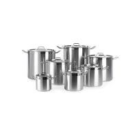 Oala inox inalta cu capac 50 Lit, 40 cm diametru x 40 cm inaltime, solida, gama Hendi Profi Line, potrivita si pentru uz profesional - 1