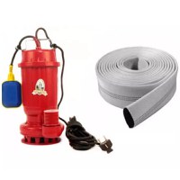 Pachet Pompa Apa Murdara cu Plutitor Micul Fermier GF-0749 (1.1 kW, 15 m3/h) + Furtun 20 m - 2 Toli si Colier de Prindere - 1