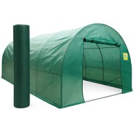 Pachet solar gradina, sera legume 8 x 3 x 2m, otel galvanizat + Plasa de umbrire 80%, 80g/mp, 2x20m, material HDPE, protectie UV, Micul Fermier - 1