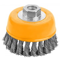 Perie cupa din sarma rasucita cu piulita 125 mm(Industrial) - 1