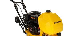 Placa compactoare usoara, Loncin G200F benzina, rezervor apa, roti, covor silicon, Stager PCB90