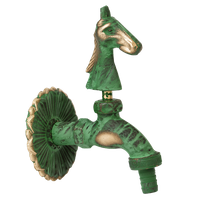 Robinet decorativ 1/2", dublu serviciu din alama si finisaj Cal, culoare verde antic - 1