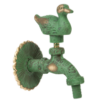 Robinet decorativ 1/2", dublu serviciu din alama si finisaj Rata, culoare verde antic - 1