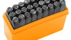 Set de 27 punctatoare cu litere de 6 mm din otel carbon