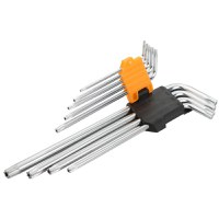 Set de 9 chei hexagonale torx cu brat extra-lung Cr-V T10-T 50 - 1