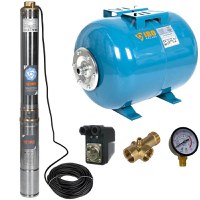 Set Hidrofor 100L cu Pompa Submersibila IBO Dambat 3.5SDM3-15, 1.1kW, 105 l/min, H Refulare 90 m, cablu 20 m - 1