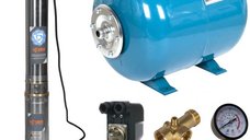 Set Hidrofor 50L cu Pompa Submersibila IBO Dambat 3.5SDM3-15, 1.1kW, 105 l/min, H Refulare 90 m, cablu 20 m