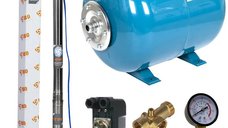 Set Hidrofor 50L cu Pompa Submersibila IBO Dambat 3TI20, 0.55 kW, 50 l/min, H Refulare 82 m, cablu 20 m
