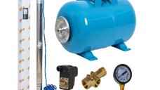 Set Hidrofor IBO Dambat 50L cu Pompa Submersibila 3TI20, 0.55 kW, Debit 50 l/min, Inaltime Refulare 82 m, Cablu 20 m