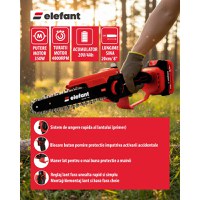 Set Mini Drujba 8" si Extensie Prelungire 2,5 m pe Acumulator cu 1 Acumulator 4Ah si Incarcator Elefant ESBS8EP2.5 - 2