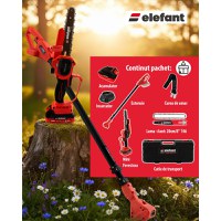 Set Mini Drujba 8" si Extensie Prelungire 2,5 m pe Acumulator cu 1 Acumulator 4Ah si Incarcator Elefant ESBS8EP2.5 - 4
