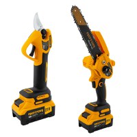 Set mini Fierastrau CS1 si Foarfeca de Gradina GS1 pe Acumulator Rotor, 500 W,600 W 4500 rot/min, 21 V 3 Ah - 1