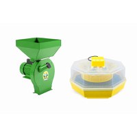 Set Moara cereale, uruiala si stiuleti, 3.9 KW, 20 ciocanele, 300 Kg/h, cu sac si cuva mare + Incubator - Clocitoare Oua Cleo 5 Simplu, Micul Fermier - 1