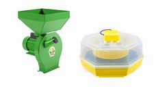 Set Moara cereale, uruiala si stiuleti, 3.9 KW, 20 ciocanele, 300 Kg/h, cu sac si cuva mare + Incubator - Clocitoare Oua Cleo 5 Simplu, Micul Fermier
