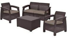 Set mobilier de gradina Corfu II BOX Maro / Gri-Taupe