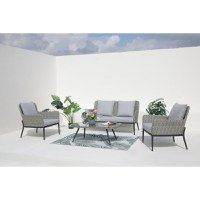 Set mobilier de terasa Kassandra, gri/negru - 1