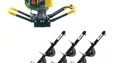 Set Motoburghiu Pamant - PARTNERPRO PPE1500, Putere 2.0 CP + 3 x burghie 100, 150, 200mm