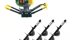 Set Motoburghiu Pamant - PARTNERPRO PPE1500, Putere 2.0 CP + 3 x burghie 100, 150, 200mm